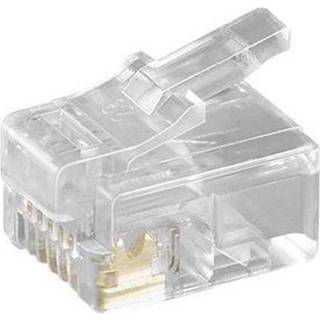Pro RJ12 Modular Plug for Flat Cables 6-Pin (10pcs) - Transparent