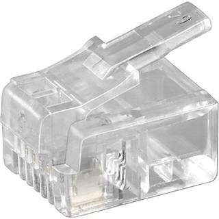 RJ11 stik til rundkabel, crimp u. skærm - 1 stk.