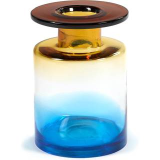 Serax Vases - 'Wind & Fire' vase, multicolor, medium in amber, blue Glass