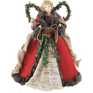 Julemandens workshop 3096 Homespun Angel Trepper 16 """" R?d