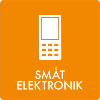 Piktogram til affaldssortering, Klistermærke, 12 x 12 cm Småt Elektronik