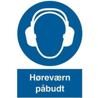 Høreværn påbudt - Selvklæbende vinyl - 297 x 210 mm
