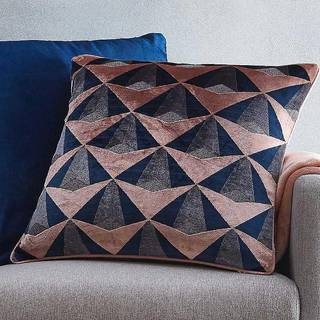 Paoletti Riva Paoletti Blush Pink/Navy Blue Leveque Geometric Polyester Filled Cushion