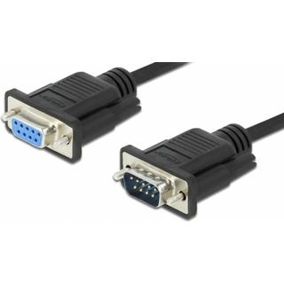 9pin D-Sub Seriel han/hun kabel - Sort - 3 m