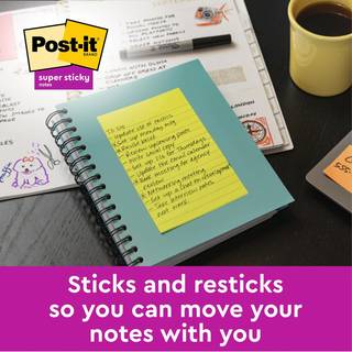 Post-it notes Super Sticky 101x152mm + 76x76mm Cosmic Colour