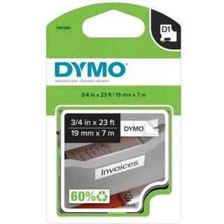 DYMO Standard D1 43610 M?rkningstape (sort tryk p? klart tape 1/4 '' W x 23 'L 1 patron) Dymo Autentisk