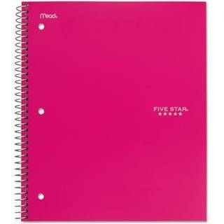 Fem Star Spiral Notebook 1 Subject College styrede papir 100 ark 11 """" X 8-1/2 """" Farve valgt til dig 1 tælling (06044)