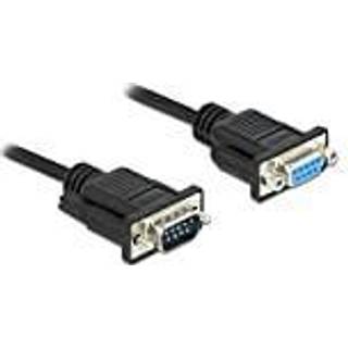 9pin D-Sub Seriel han/hun kabel - Sort - 5 m