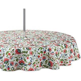 Dii Garden Floral Print Outdoor Tablehloth med lynl?s 60 runde