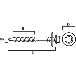ESSVE 10563156 Elementskrue 5,5/6,3 mm, 12 mm bit, FZB 70 mm, pakke 750