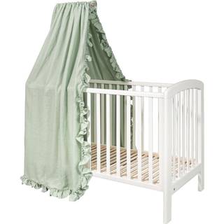 NG Baby Sengehimmel i hør med flæser Sage Green One Size      Unisex