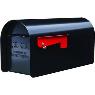 Arkitektoniske postkasser Ironside Stor kapacitet Galvaniseret stål Sort post-Mount Mailbox MB801BAM Metal sort