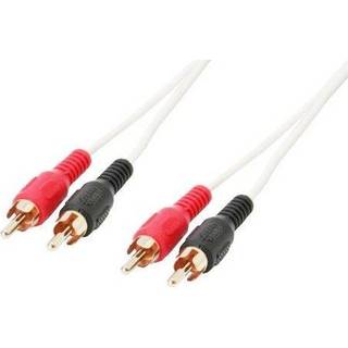 Guldbelagt Phono kabel - Hvid - 2 m