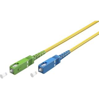 Goobay Lyslederkabel (FTTH), Singlemode (OS2) Yellow, gul (Simplex), 0,5 m fiberoptisk kabel, stik SC-APC (8°) > SC stik (UPC), halogenfri kabelkappe (LSZH)
