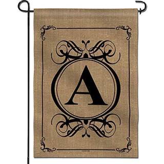 Anley Classic Monogram Letter A Garden Flag Dobbeltsidet familie efternavn Initial Yard Flags - Personaliseret velkomsthjemindretning - Vejrsikre