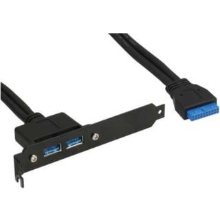 Slot bracket, 2 x USB-A 3.0 A hun til intern bundkort stik