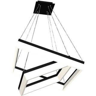 LED-pendellampe Nero, plast, sort, to lys, 80 W