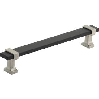Amerock | Kabinettræk | Børstet mat sort/satin nikkel | 6-5/16 tommer (160 mm) Center til centrum | Overton | 1 pakke | Skuffet træk | Skuffehånd