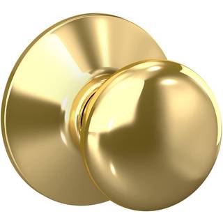 Schlage F10 Ply 605 Plymouth Door Knob Hall & Closet Passage Lock Bright Brass