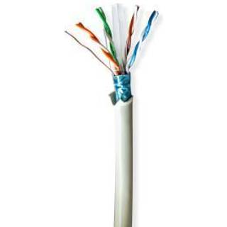 Nedis Netværkskabel Roll | CAT6 | Solid | F/UTP | Kobber | 50.0 m | Indendørs | Runde | LSZH | Grå | Trækboks