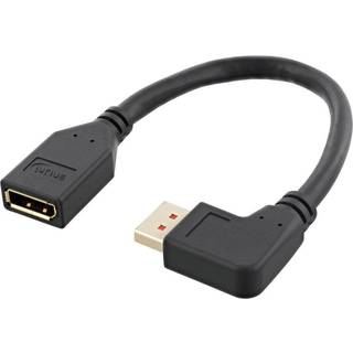DisplayPort adapter kabel - han/hun - Venstre vinklet - 0.15 m