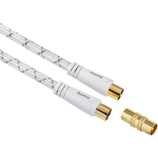HAMA Premium antennekabel - Guldbelagt - 120 dB - Hvid - 5 m