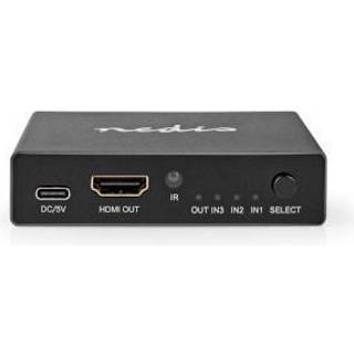 Nedis HDMI ™ switch | 3-Port port(s) | 3x HDMI ™ -indgang | HDMI™ Output | 8K@60Hz | 45 Gbps | Fjernstyret | Aluminium | Antracit