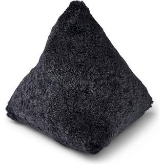 Lammeskindspude | Hematite | Korthåret | 35x35x35 cm