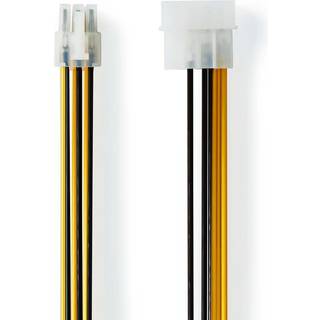 Nedis Intern Strømkabel | Molex Han | PCI Express Han | Guldplateret | 0.20 m | Runde | PVC | Gul / Sort | Konvolut