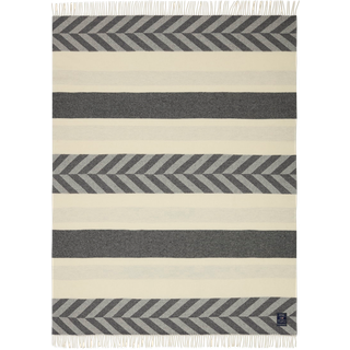 Lexington Block Striped Recycled Wool plaid 130x170 cm Gray/Offwhite