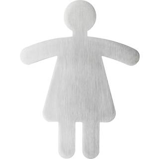 Durable skilt wc dame-symbol toilet 90x120mm Pictogram af rustfrit stål