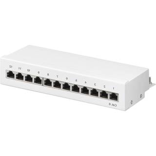 CAT 6 Mini/Desktop patch panel, 12 Port, hvid