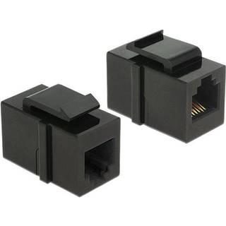 DeLOCK Keystone Module RJ12 female > RJ12 female Cat.3 black