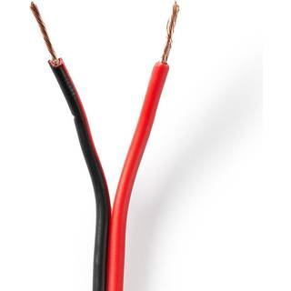 Nedis Højtaler Kabel | 2 x 0.75 mm² | CCA | 100.0 m | Runde | PVC | Rød / Sort | Folie