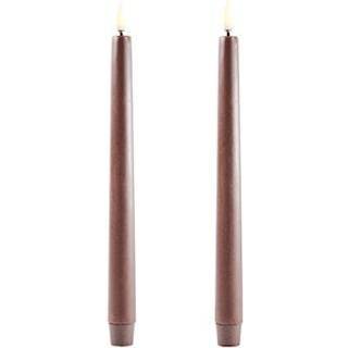 FORÅRSUDSALG - Uyuni - LED Konisk lys - Brun - 2-pak - 2,3x25 cm