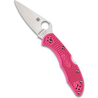 Delica 4 foldekniv, FRN, Flat Ground, pink