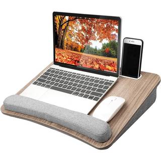 Huanuo Portable Lap Lap Lap-skrivebord med pudepude passer op til 15,6 tommer bærbar computer med anti-slip strip & opbevaringsfunktion til hjemm