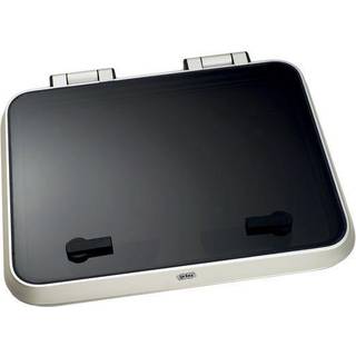 Dæksluge Gebo Skylight Standard, med friktionshængsler, 180°, 500 x 500 mm (udskæringsmål), 560 x 560 mm (ydremål), sølv/grå
