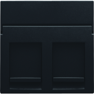 Niko Afdækning 2xrj45, black coated