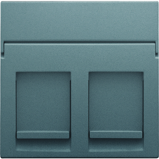 Niko Afdækning 2xrj45, steel grey
