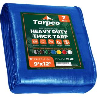 Tarpco Safety Heavy Duty 7 MIL TARP D?KNING Vandt?t UV -resistent rip og t?re bevis Poly Tarpaulin med forst?rkede kanter til tagcamping Patio Po