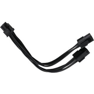 Eletra PCIE 8PIN F 1TO2 6PIN M 15CM strømkabel, sort ➞ På lager - klar til levering