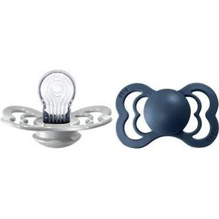 BIBS Supreme Sut - 2-Pak - Str. 2 - Silikone - Cloud/Steel Blue