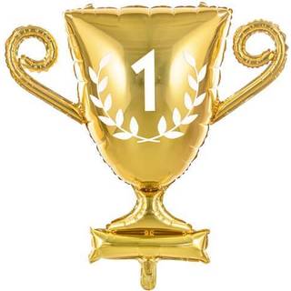 Folieballon Pokal Rød Metal Folie 64 x 61 cm – Holdbar og Genopfyldelig, Perfekt til Præmiering & Fejringer