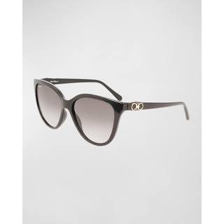 Ferragamo Kvinde SF1056S 001 Solbriller Bio-injekt Sort Grå Cat Eye Normal Skygge