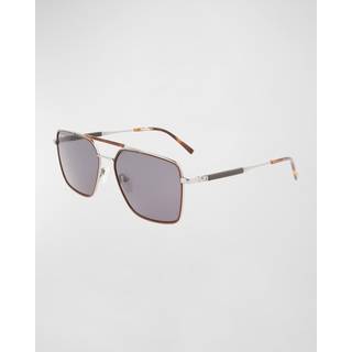 Ferragamo Mand SF298S 037 Solbriller Titanium Ruthenium Grå Firkantet Normal Fotokromatisk