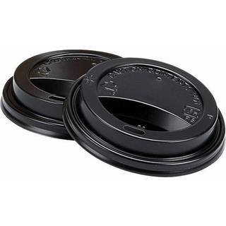 Drikkelåg med hul til kaffebæger 8oz 25cl sort
