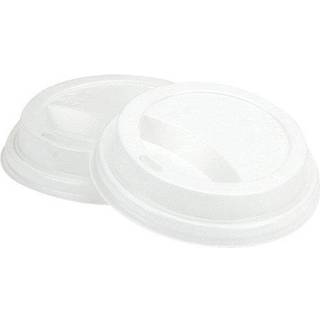 Højt plastlåg til 25cl 8oz papbægre hvid