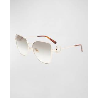 Ferragamo Kvinde SF296SR 750 Solbriller Metal Gul Grøn Cat Eye Fotokromatisk Skygge