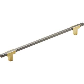 Amerock | Kabinettræk | Børstet guld/sort krom | 10-1/16 tommer (256 mm) Center til centrum | Urbanit | 1 pakke | Skuffet træk | Skuffehåndtag |
